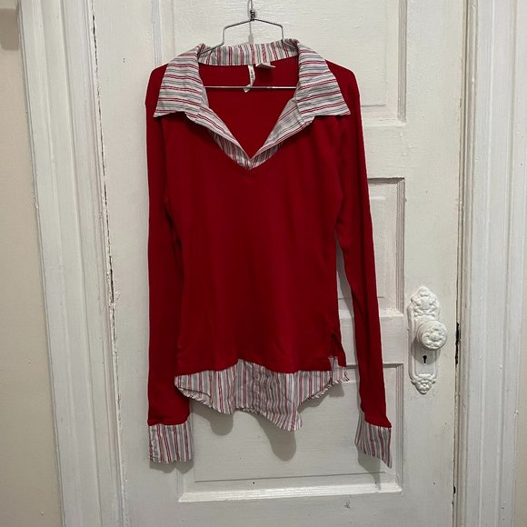 Samantha Stuart Ribbed Collared Top - Picture 1 of 3